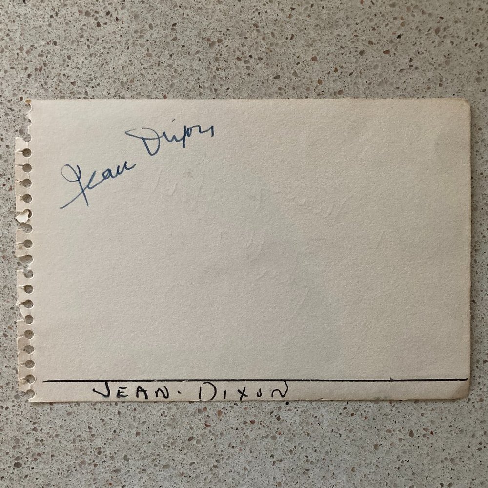 Jean Dixon and Phyllis Hill Signed Autograph Page Two Sides Removed From Book